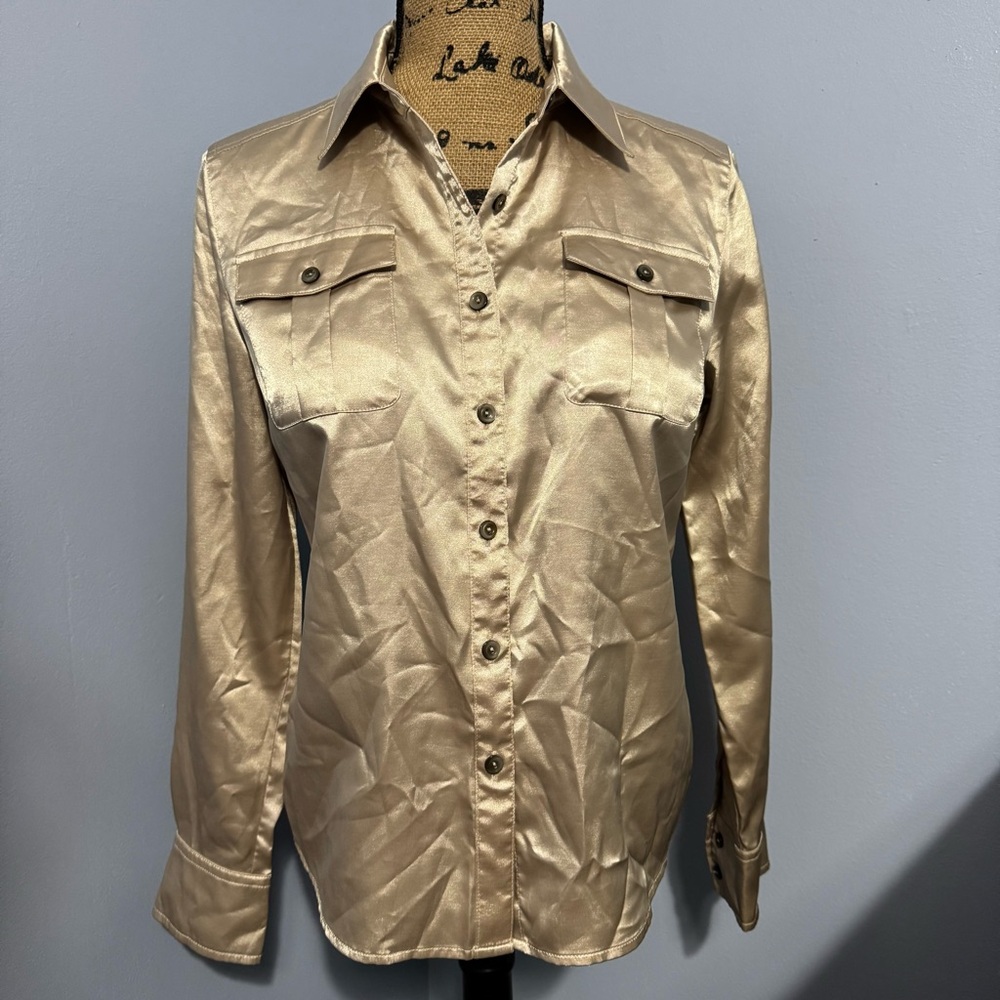 Kasper Gold Button Down Shirt